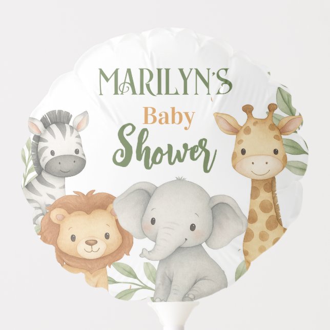 Baby Shower Cute Baby Animals Balloon (Front)