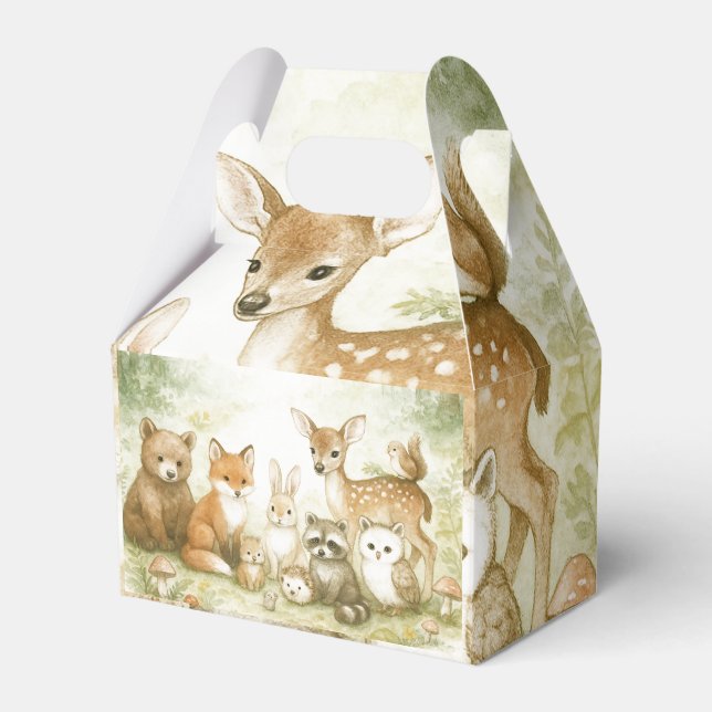Baby Shower Cute Baby Animals Favor Boxes (Front Side)