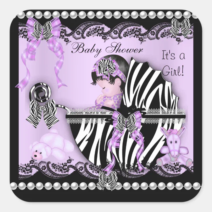 purple zebra baby shower