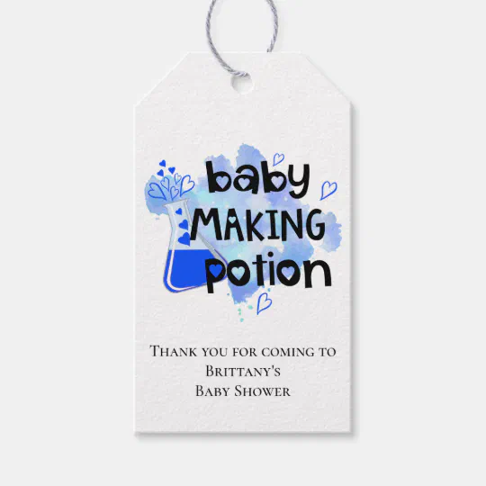 Personalised Baby Shower gift tag-baby announcement-Thank you-Baby making potion 