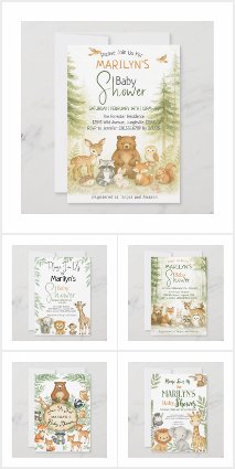 Baby Shower Cute Baby Woodland and Wild Animals
