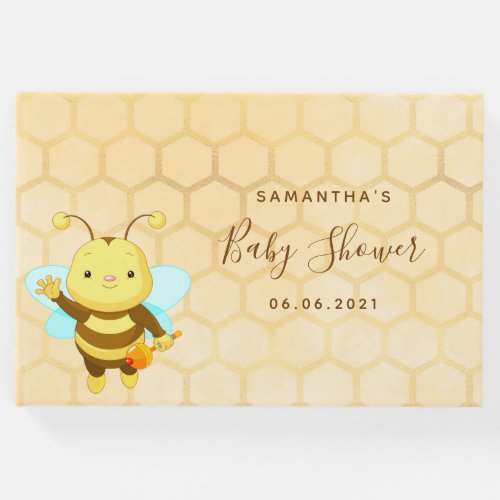 Baby Shower cute bumble bee honeycomb Guest Book