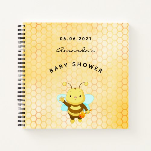Baby Shower cute bumble bee honeycomb guest book