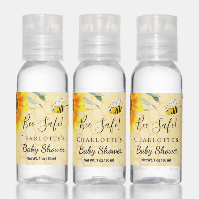 Baby Shower cute bumble bee sunflower bee safe Hand Sanitizer (Set)