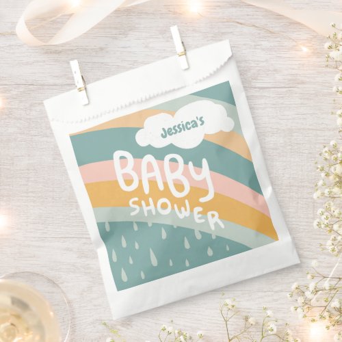 BABY SHOWER Cute Clouds Rainbow Rain CUSTOM Favor Bag