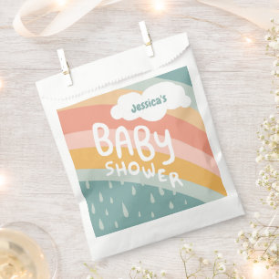 BABY SHOWER Cute Clouds Rainbow Rain CUSTOM Favor Bag