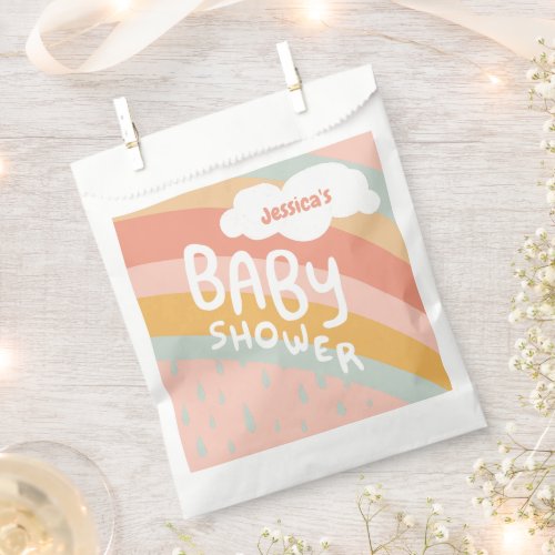 BABY SHOWER Cute Clouds Rainbow Rain CUSTOM Favor Bag