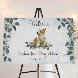Baby Shower Cute Corgi Puppy Welcome Foam Board