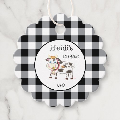 Baby Shower  Cute Cow Favor Tags