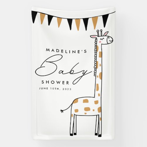 BABY SHOWER  Cute Doodle Giraffe Banner