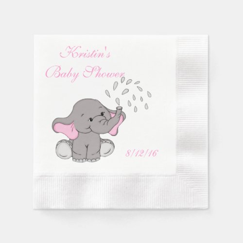 Baby Shower Cute Elephant Paper Napkin