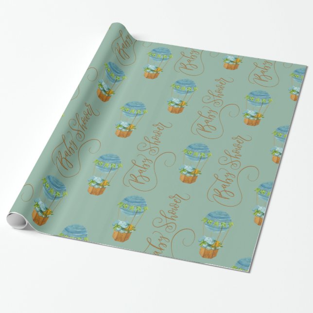 Baby shower cute Elephant Wrapping Paper (Unrolled)