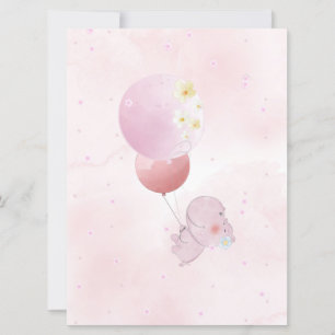 BABY SHOWER CUTE HIPPO. FOR BABY GIRL INVITATION