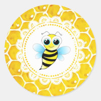 Baby Shower Cute Honeybee Honeycomb Stickers