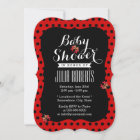 Baby Shower Cute Ladybugs Black & Red Dots