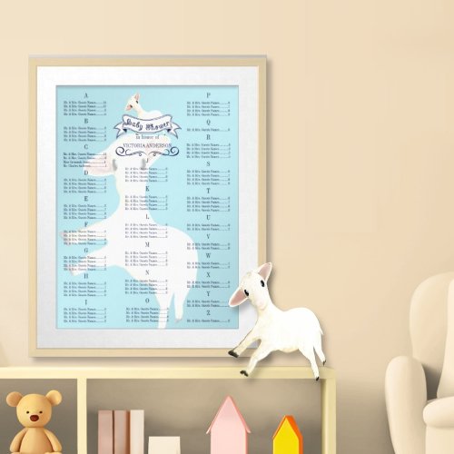 Baby Shower Cute Lamb Guest Seating Chart