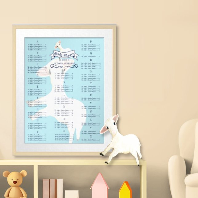 Baby Shower Cute Lamb Guest Seating Chart (Creator Uploaded)