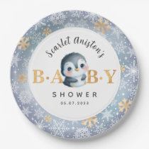 Baby Shower Cute Penguin Paper Plates