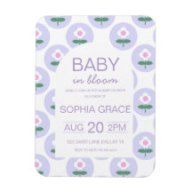 Baby Shower Cute Purple Pink Daisy Flower