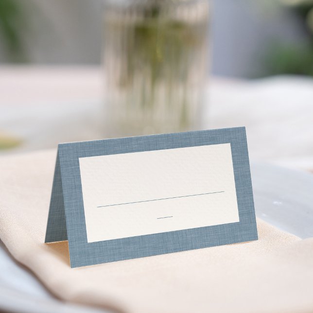 Baby shower cute simple blue chambray place card (Creator Uploaded)