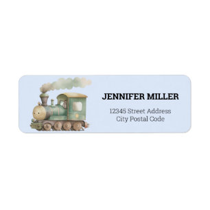 Baby Shower cute train, baby toy Label