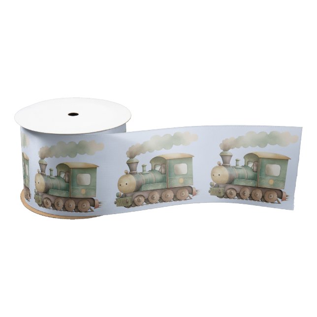 Baby Shower cute train, baby toy Satin Ribbon (Spool)