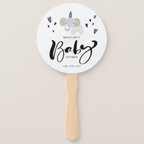 Baby Shower  Cute Uni_Elephant Hand Fan