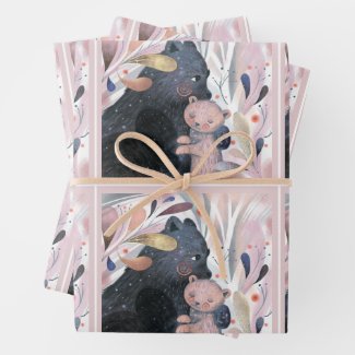 Baby Shower Cute Watercolor Woodland Animals Bears