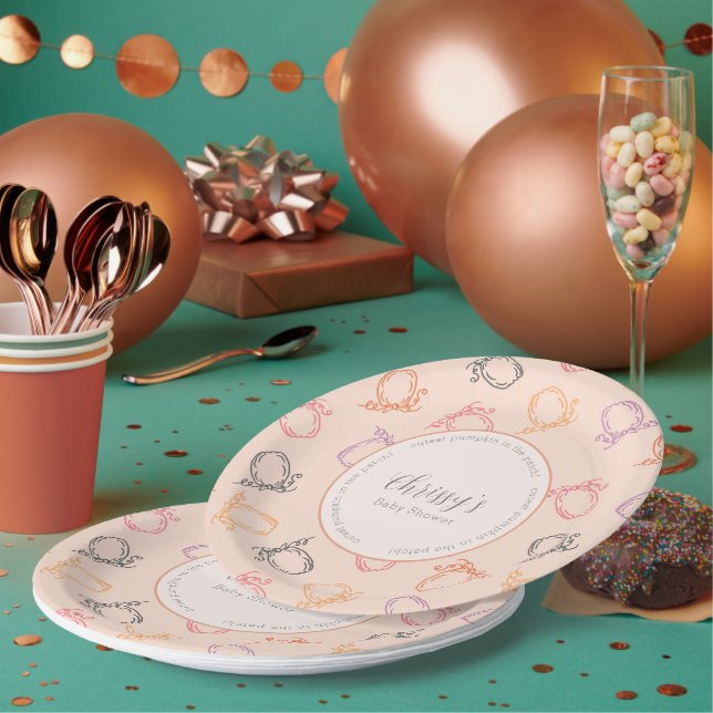 Baby Shower Cutest Pumpkin in the Patch Paper Plates (Multi)