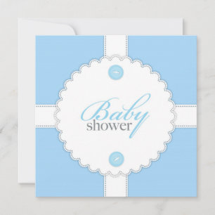 Baby Shower Dantel Boy Flat Invitation