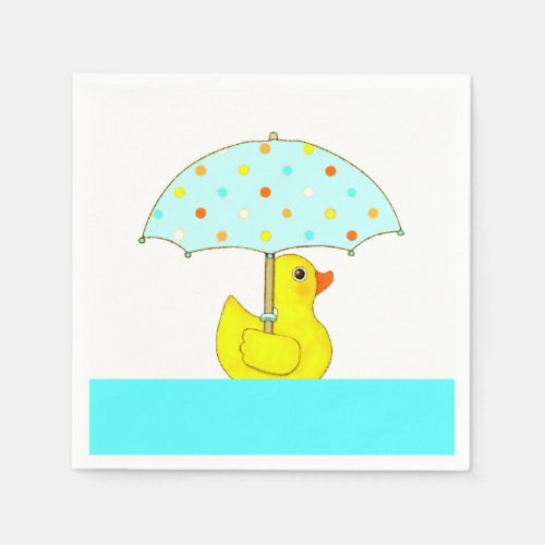 Baby Shower Darling Duck With Umbrella Napkins