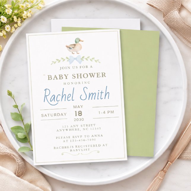 Baby shower de canard colvert invitation (Creator Uploaded)