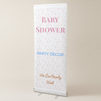 Baby Shower Decorations Gender Reveal Decor Retractable Banner