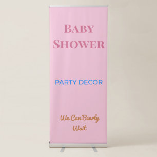 Baby Shower Decorations Gender Reveal Decor Retractable Banner