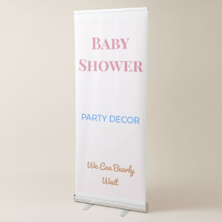Baby Shower Decorations Gender Reveal Decor Retractable Banner
