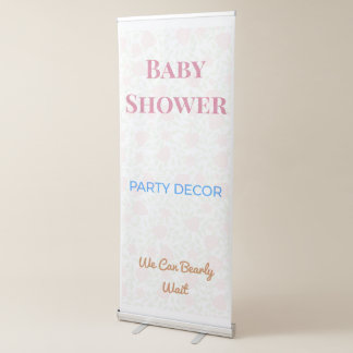 Baby Shower Decorations Gender Reveal Decor Retractable Banner