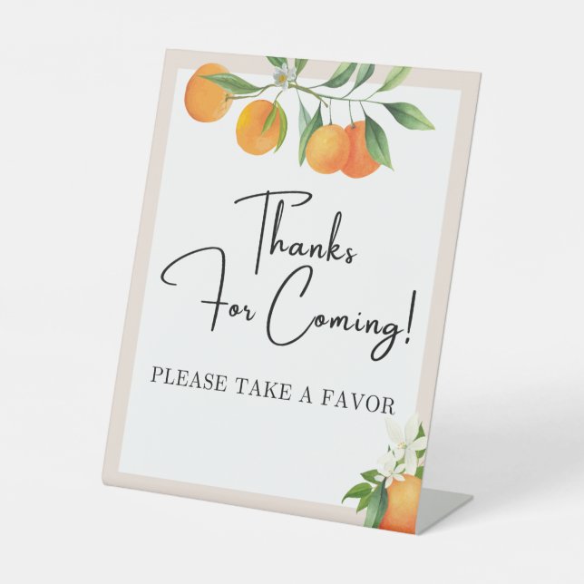 Baby Shower Decorations Neutral Gender Tabletop Pedestal Sign (Front)