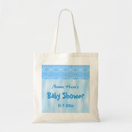 Baby Shower Design In Blue Tote Bag