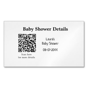 BABY SHOWER DETAILS QR SCAN CODE MINIMAL MODERN RU BUSINESS CARD MAGNET