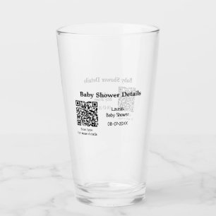 BABY SHOWER DETAILS QR SCAN CODE MINIMAL MODERN RU GLASS