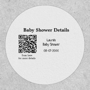BABY SHOWER DETAILS QR SCAN CODE MINIMAL MODERN RU PATCH