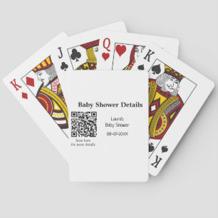 BABY SHOWER DETAILS QR SCAN CODE MINIMAL MODERN RU POKER CARDS