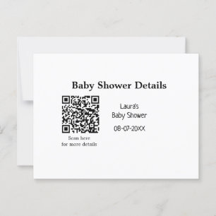 BABY SHOWER DETAILS QR SCAN CODE MINIMAL MODERN RU POSTCARD