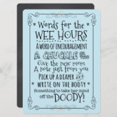 Baby Shower Diaper Activity Card Sign (Front/Back)