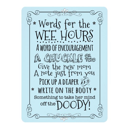 Baby Shower Diaper Activity Card Sign Zazzle