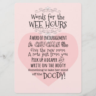 Baby Shower Diaper Activity Card Sign