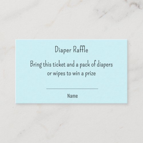 Baby Shower Diaper Raffle Boy Blue Ticket Enclosure Card