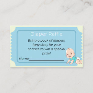 Baby Shower Diaper Raffle Business Card