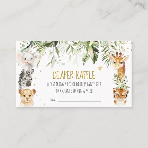 Baby Shower Diaper Raffle Card