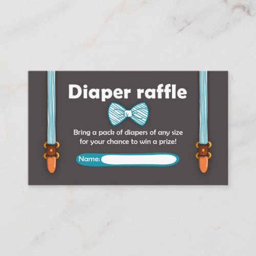 Baby Shower Diaper Raffle Card Little Man